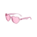 Babiators Original Mirrored Heart kids sunglasses in Fuchsia Haze 0-2 years flat lay