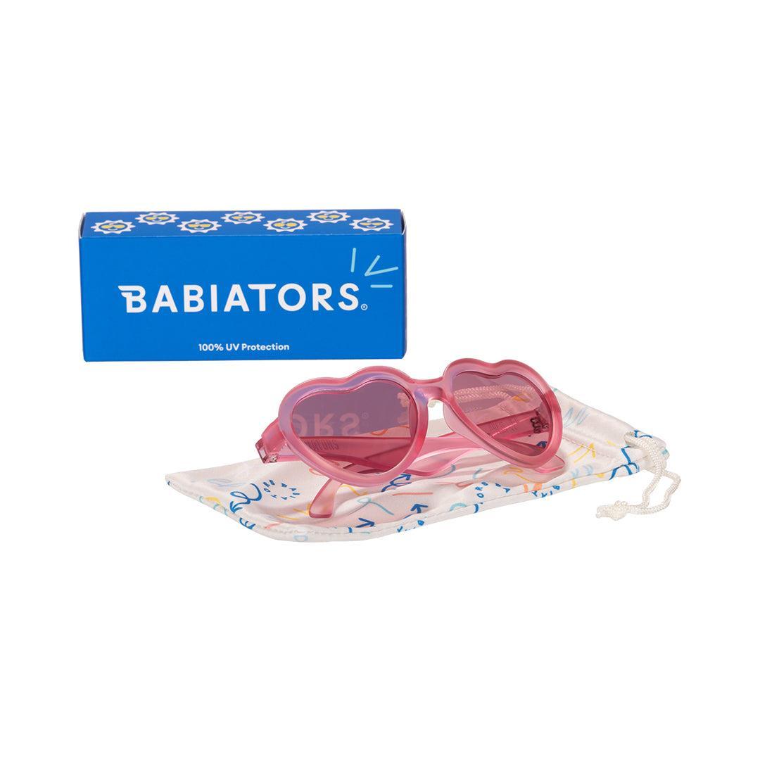 Babiators Original Mirrored Heart Fuchsia Haze kids sunglasses front view