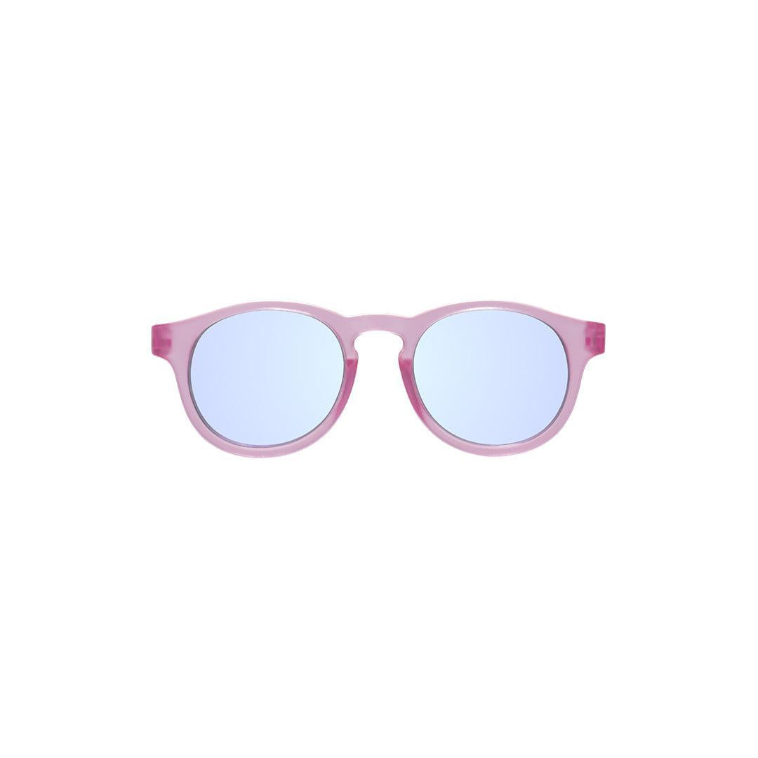Babiators Original Mirrored Keyhole kids sunglasses in Fuchsia Haze 3-5 years flat lay