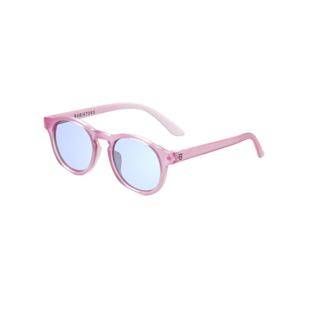 Babiators Original Mirrored Keyhole kids sunglasses in Fuchsia Haze 0-2 years flat lay