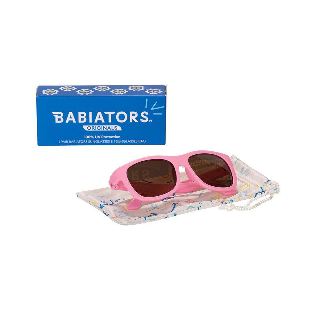 Babiators Original Navigator Candy Pink kids sunglasses front view