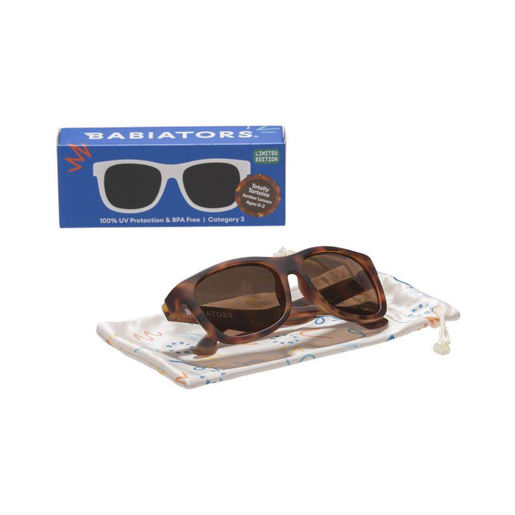 Babiators Original Navigator Totally Tortoise kids sunglasses front view