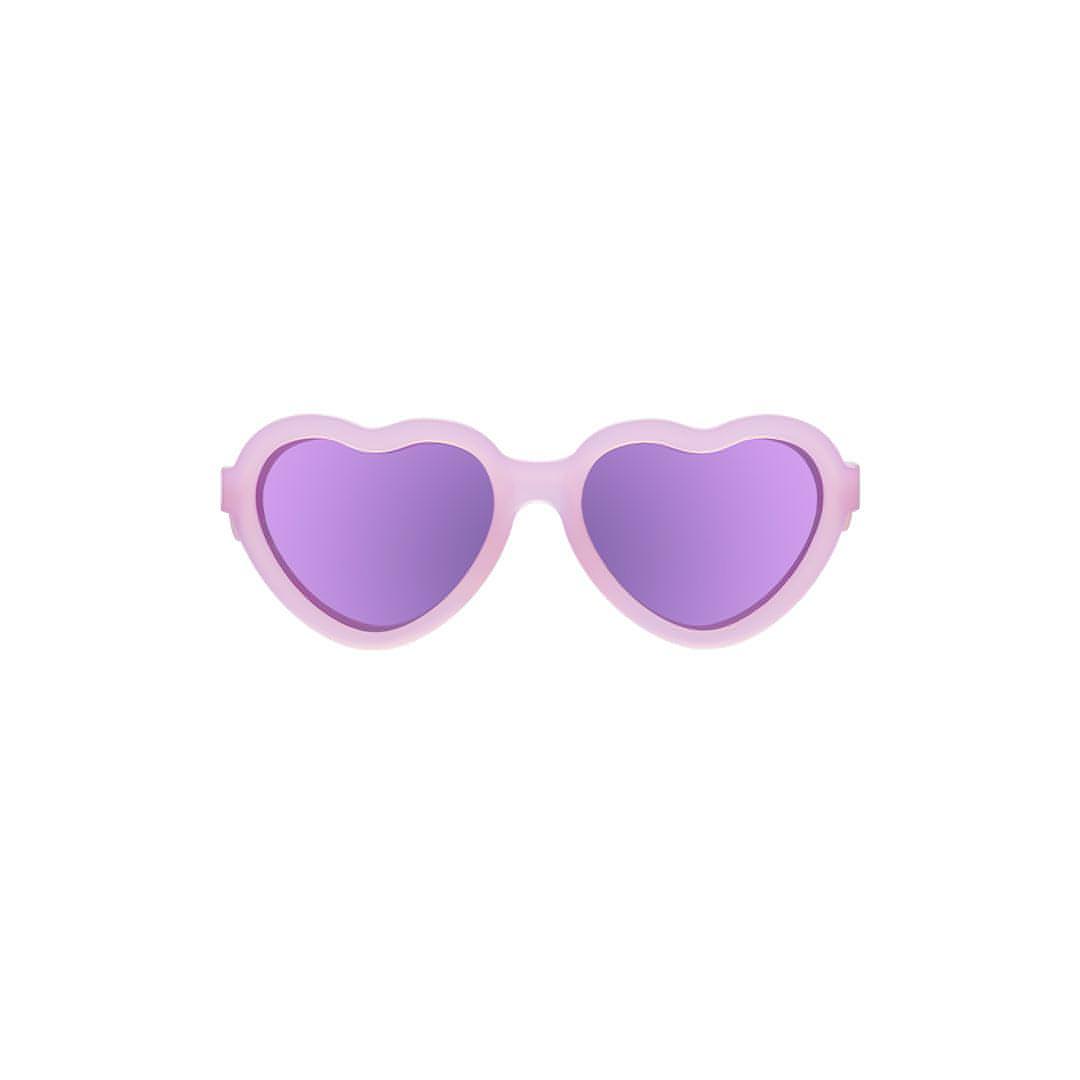 Babiators Polarised Heart kids sunglasses in Frosted Pink 3-5 years flat lay