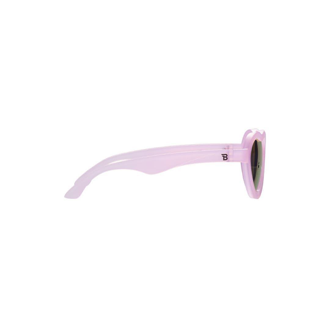 Babiators Polarised Heart Frosted Pink kids sunglasses side view