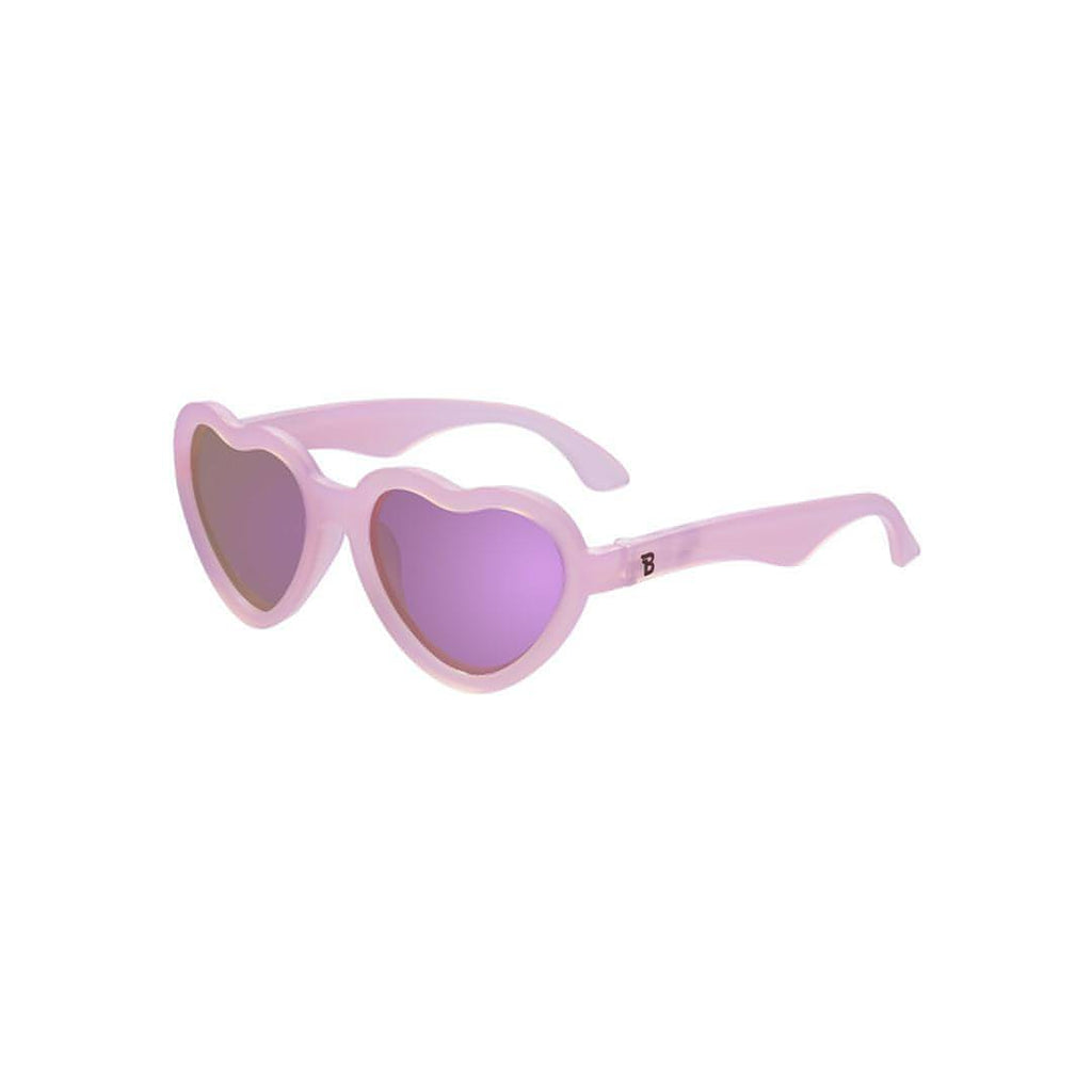 Babiators Polarised Heart kids sunglasses in Frosted Pink 0-2 years flat lay