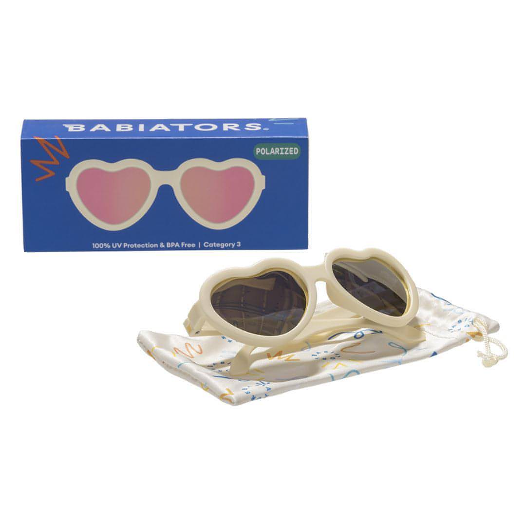 Babiators Polarised Heart Sweet Cream kids sunglasses front view