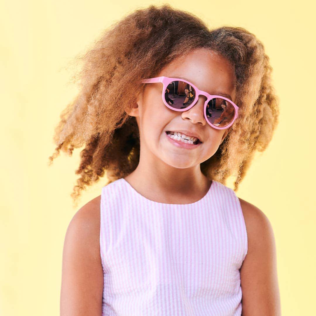 Babiators Polarised Keyhole Pretty In Pink kids sunglasses front view