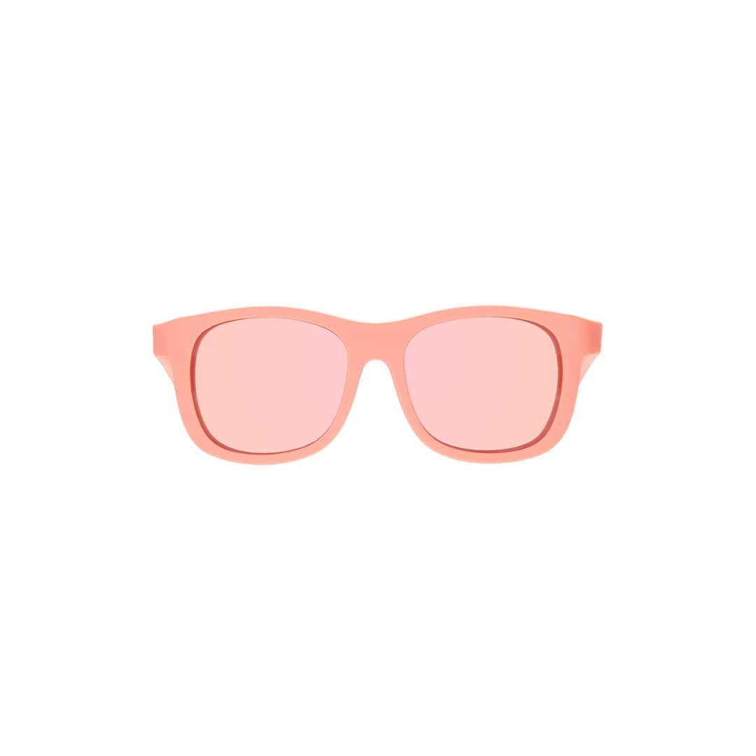 Babiators Polarised Navigator kids sunglasses in Perfectly Papaya 3-5 years flat lay