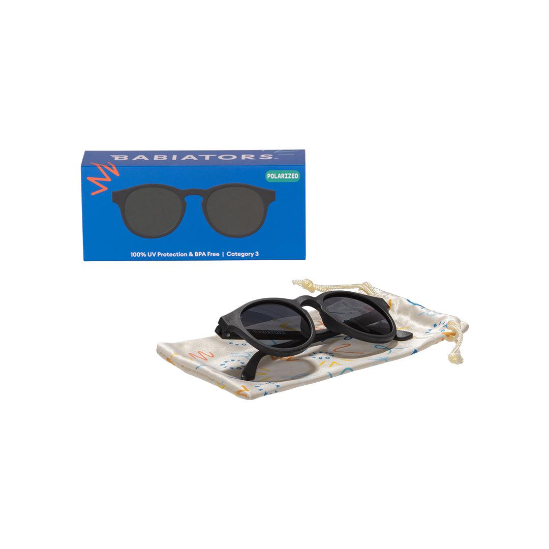 Babiators Polarised Keyhole Jet Black Smoke kids sunglasses front view