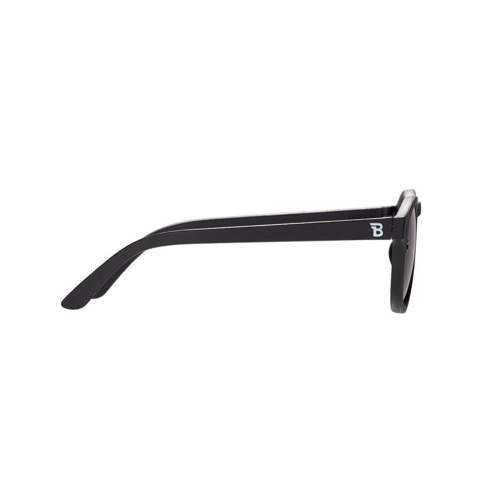 Babiators Polarised Keyhole Jet Black Smoke kids sunglasses side view