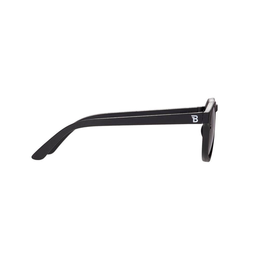 Babiators Polarised Keyhole Jet Black Smoke kids sunglasses side view