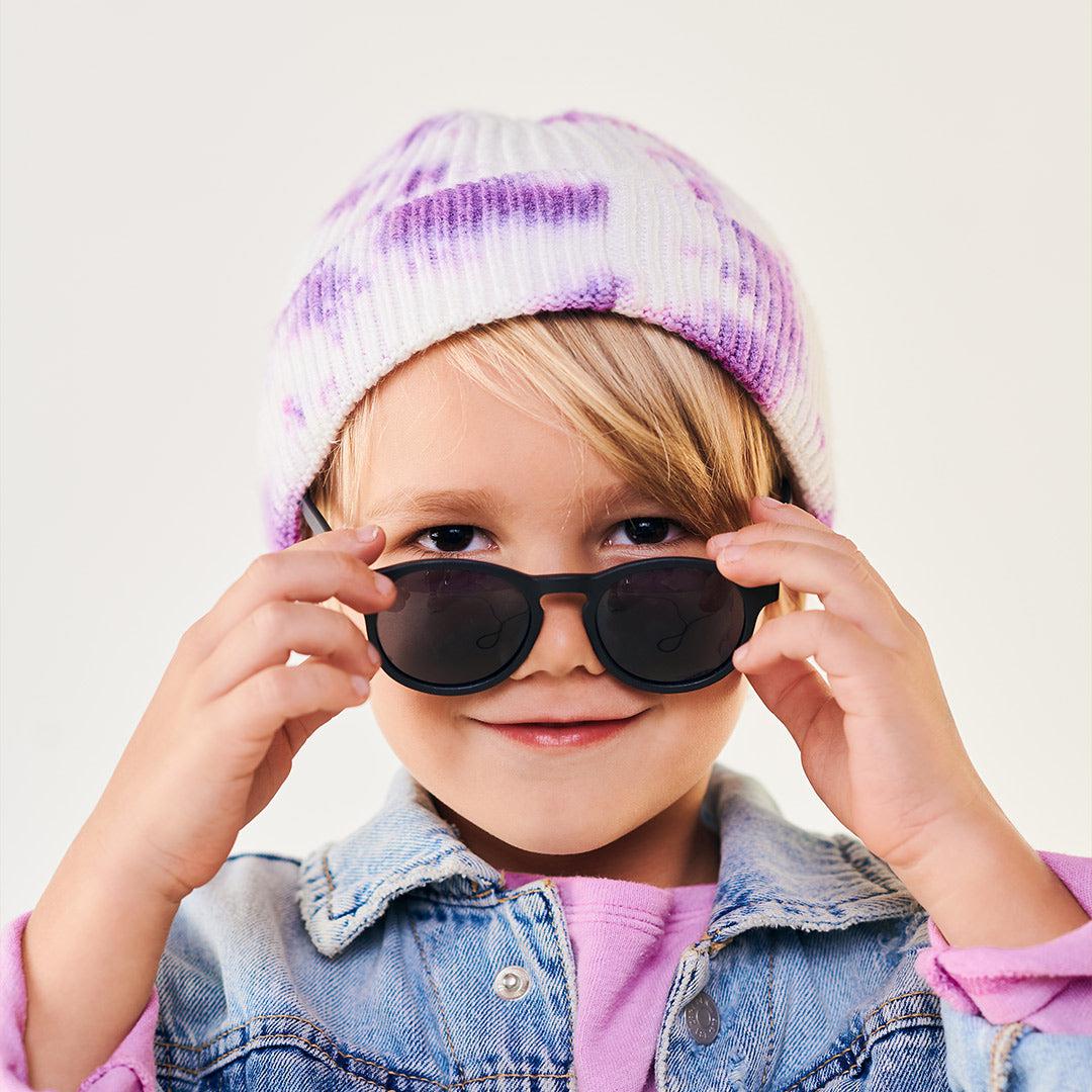 Babiators Polarised Keyhole Jet Black Smoke sunglasses child lifestyle image
