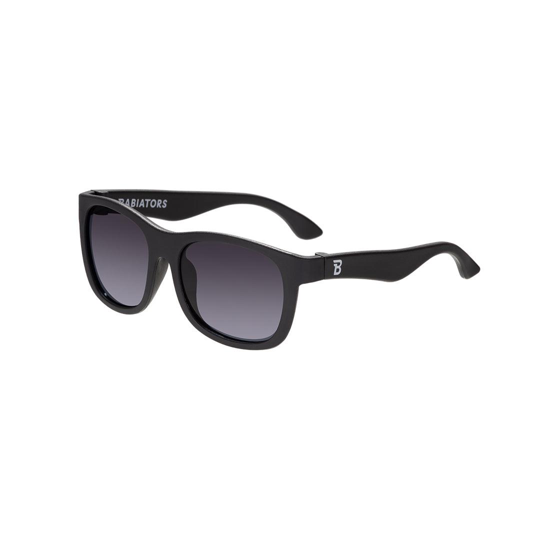 Babiators Polarised Navigator kids sunglasses in Jet Black Smoke 0-2 years flat lay
