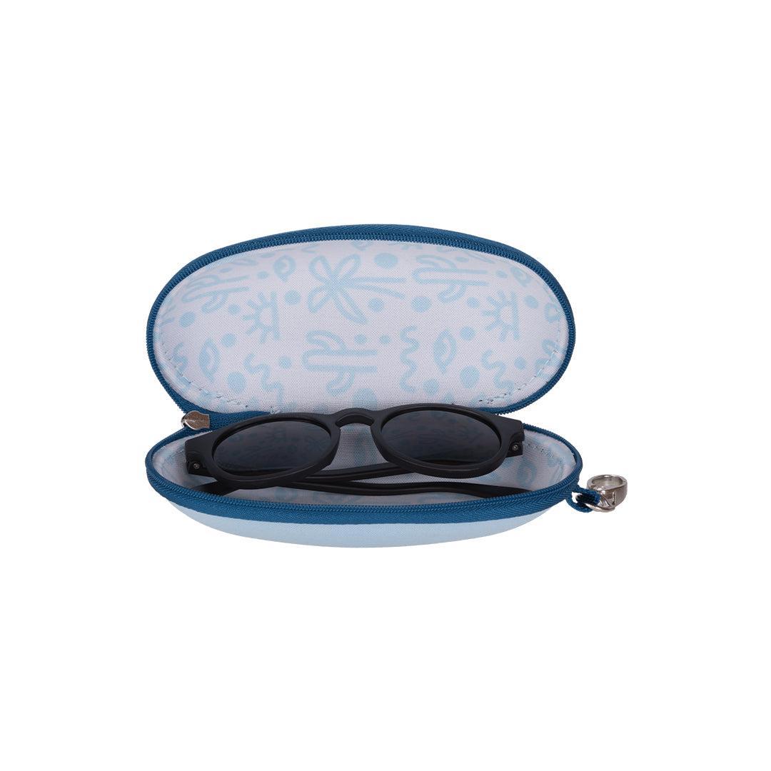Babiators Wavy Blue kids sunglasses travel case open detail