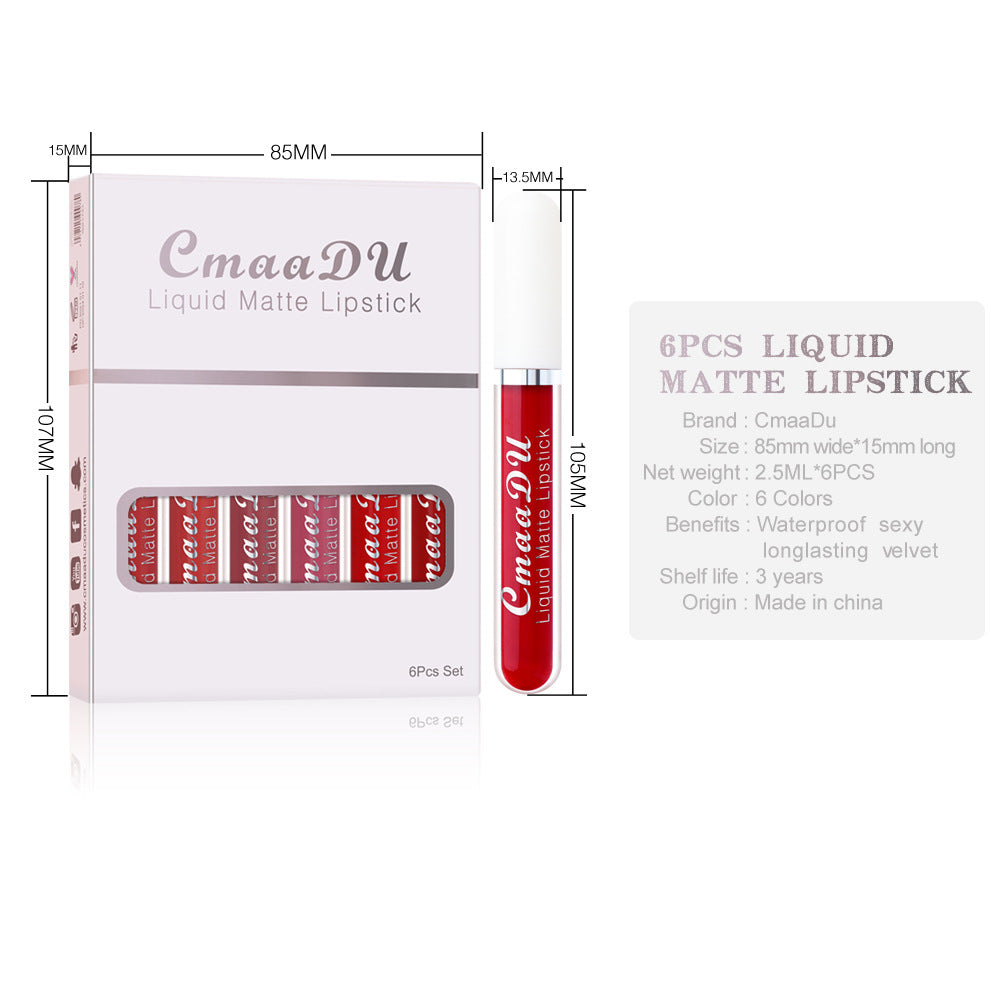 Matte waterproof lipstick set shade option A