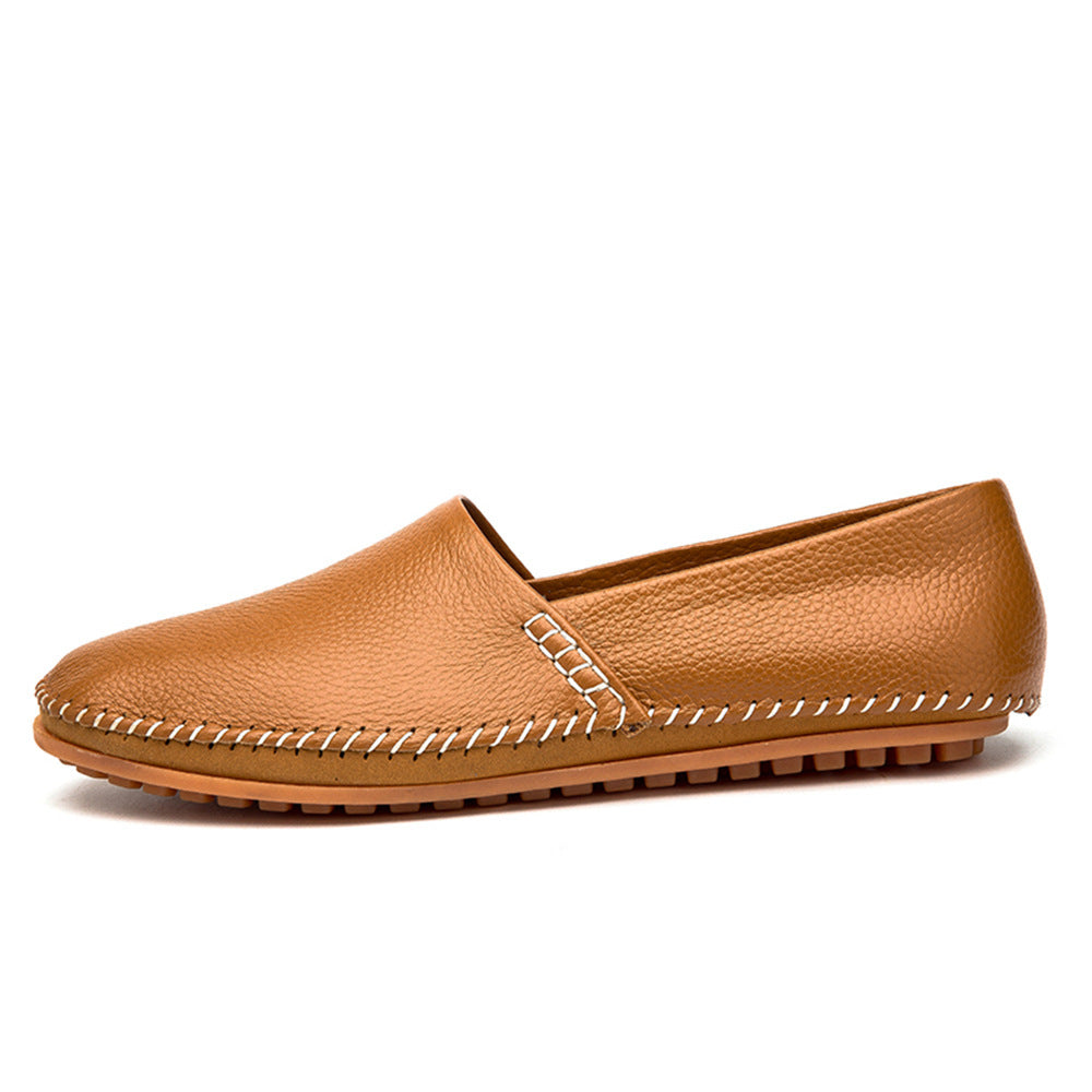 Kenike men's brown casual loafers upper detail