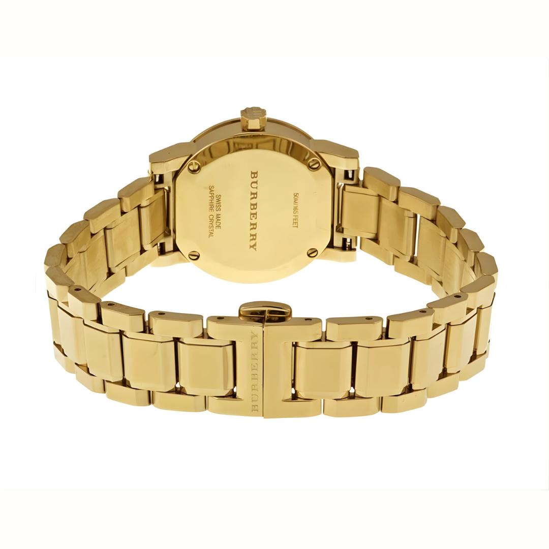 Burberry BU9227 gold watch back case view