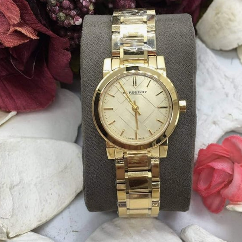 Burberry BU9227 watch on branded pillow