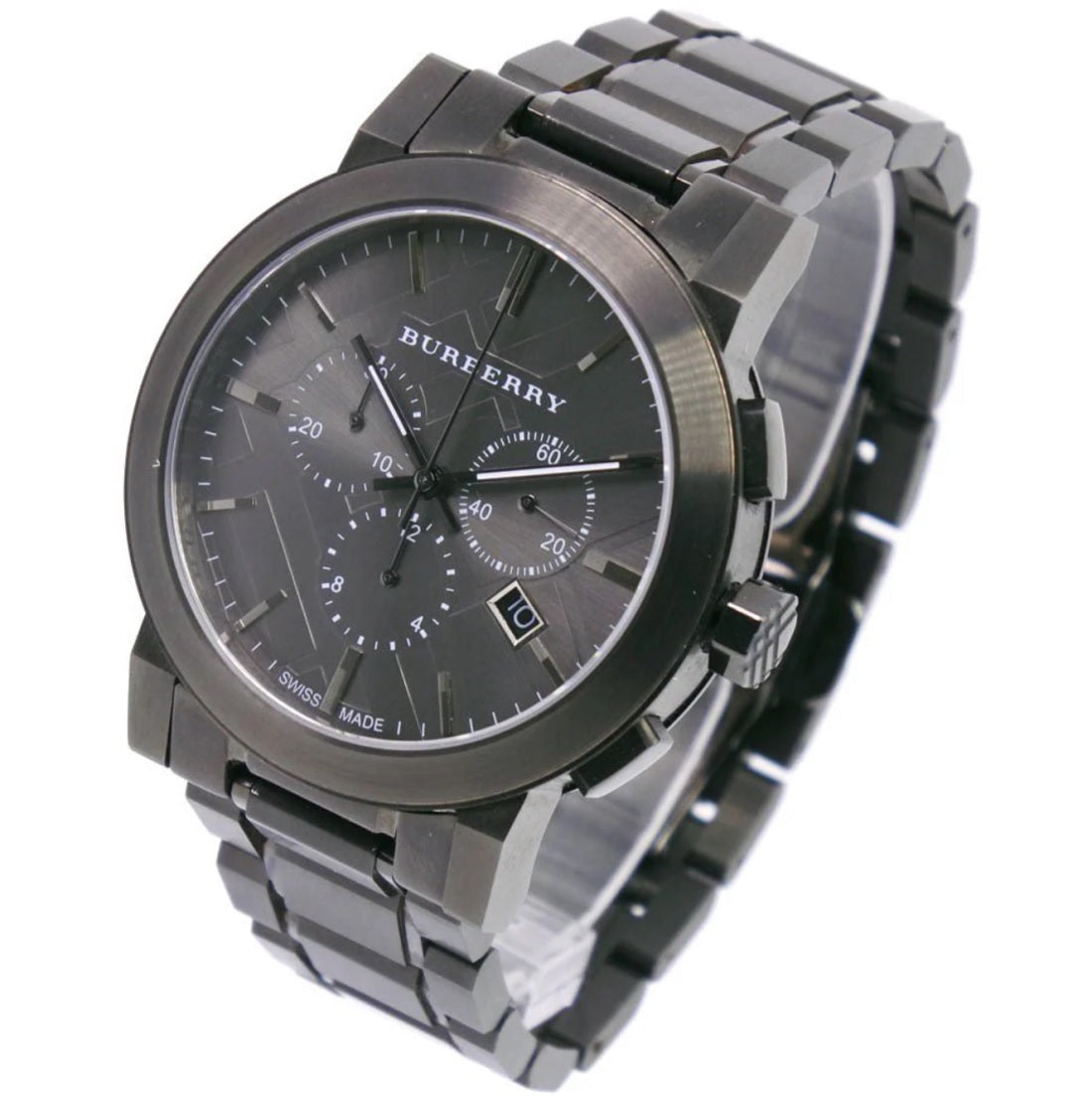 Burberry BU9354 dark grey strap watch side view