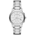 Burberry BU9750 The City silver unisex watch front view