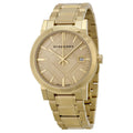 Burberry BU9033 The City gold unisex watch front view