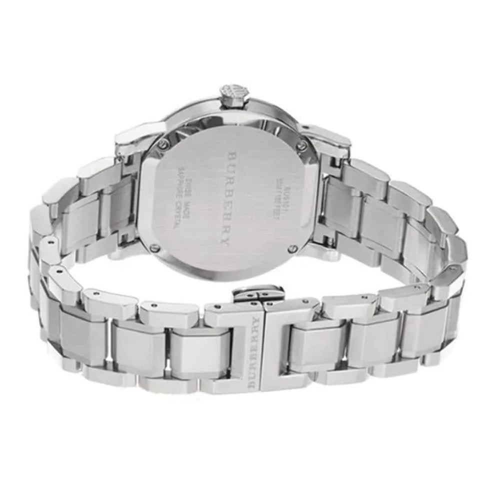Burberry BU9100 women’s silver watch back engraving