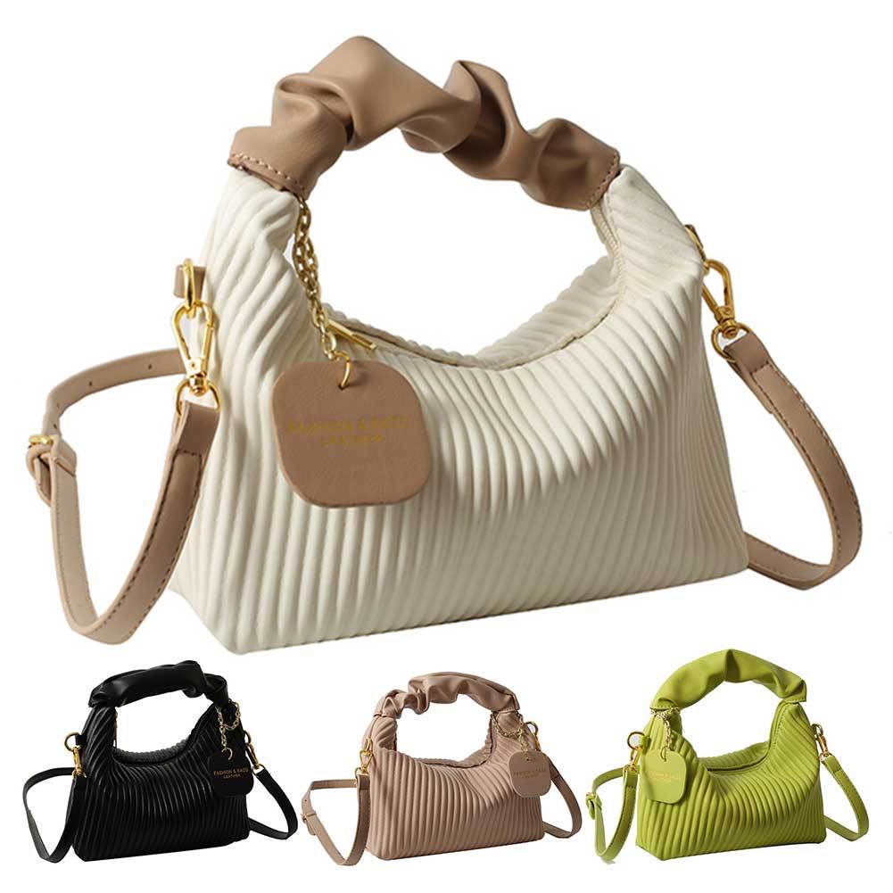Kenike PU leather pleated cloud crossbody bag colour options