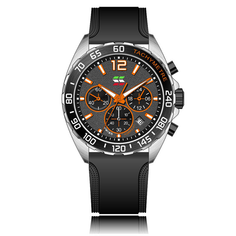 Kenike thin rubber strap quartz sports watch front view