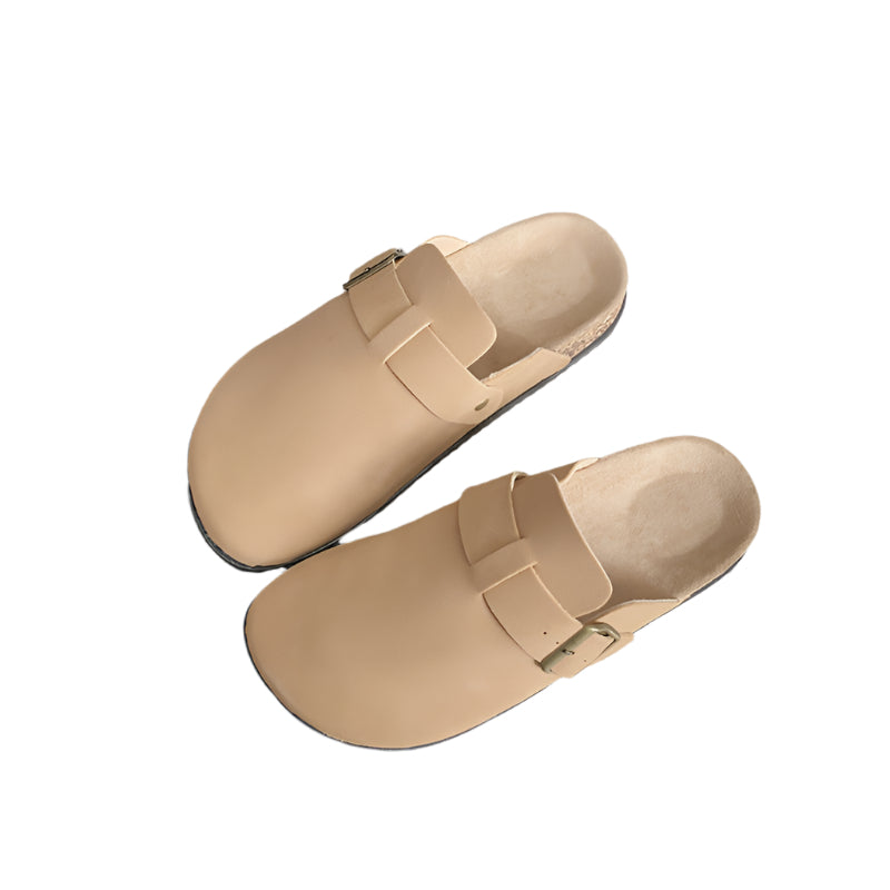 Kenike fleece lined cork style slip-on shoes side profile