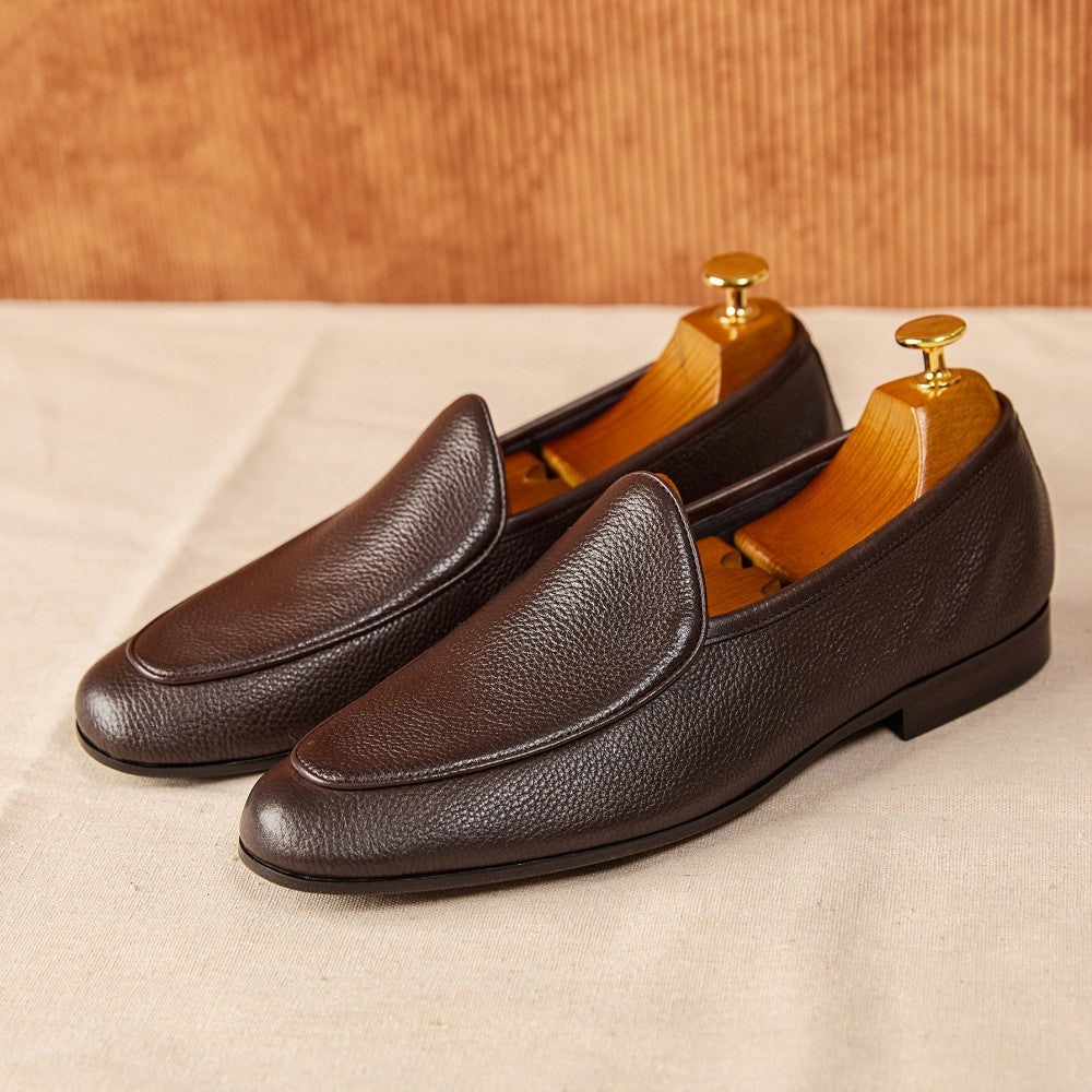 Kenike men's summer business casual leather shoes side profile detail