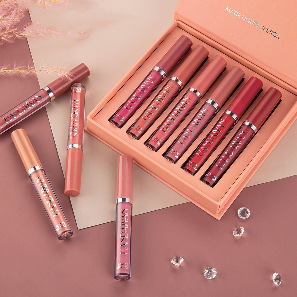 Big Red matte lip gloss tube detail