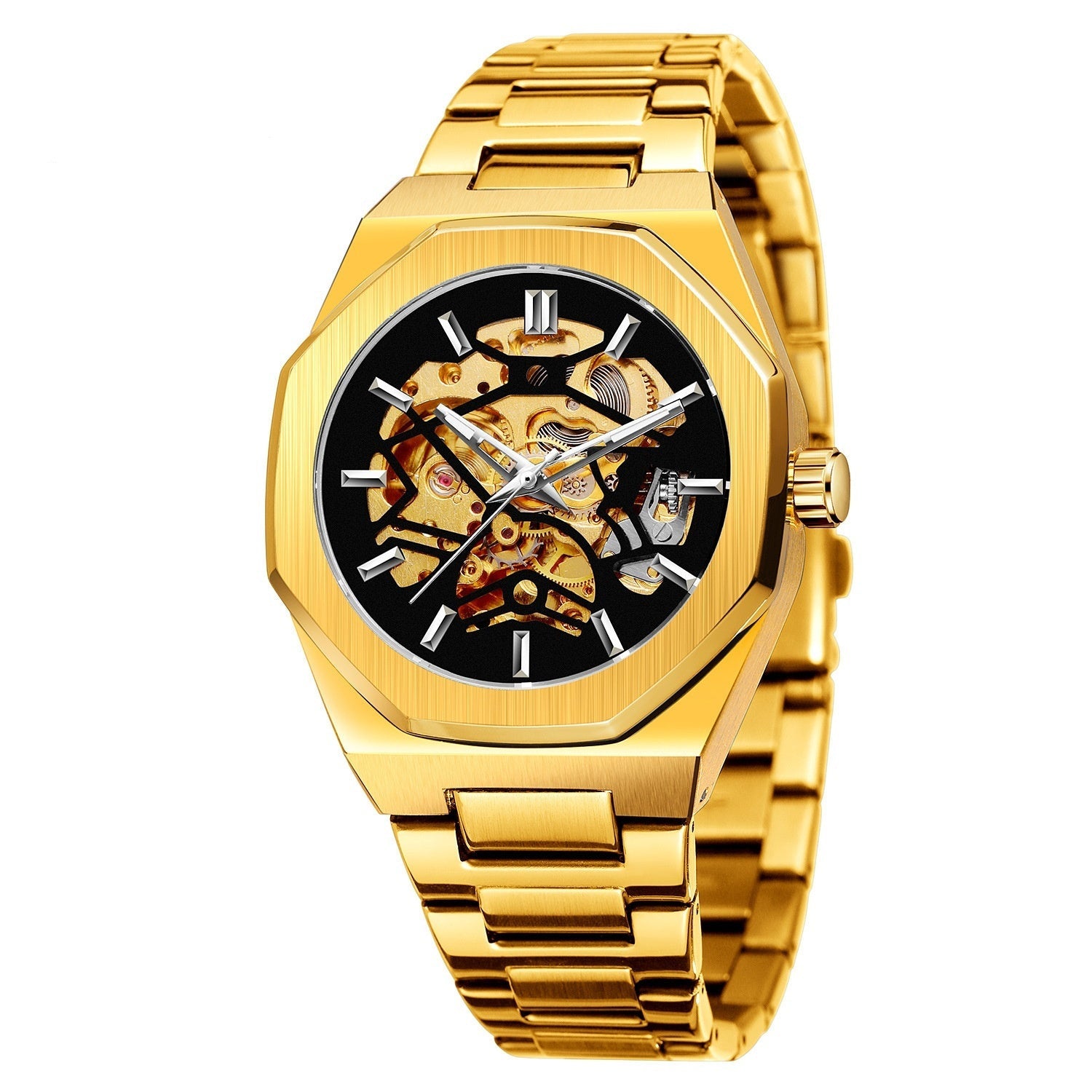 Kenike hollowed automatic watch silver white variant