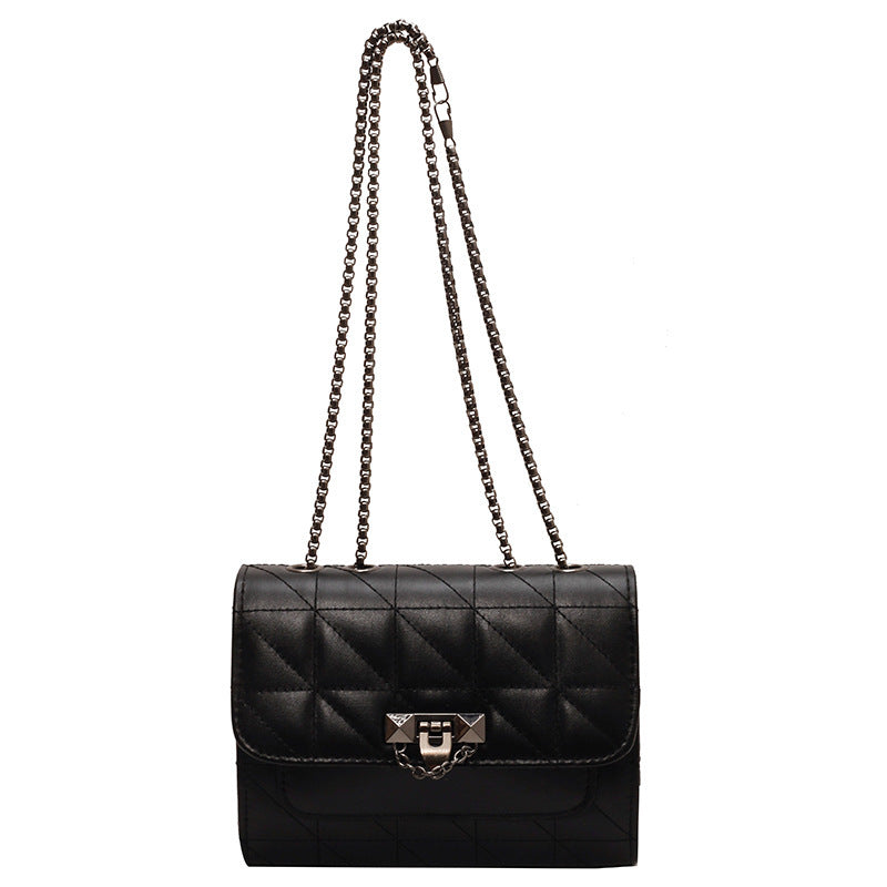 Kenike black chain lock shoulder messenger bag variant