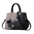Kenike grey and black flower pattern spliced crossbody bag variant image