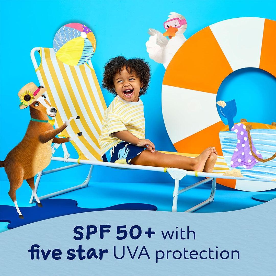 Childs Farm SPF50+ kids sun cream 100ml bottle information image