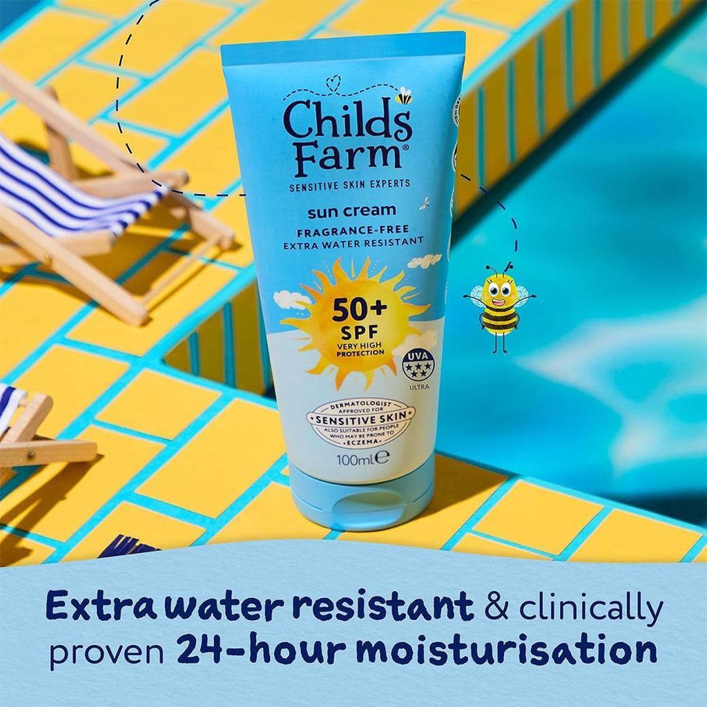 Childs Farm SPF50+ kids sun cream 100ml tube front view