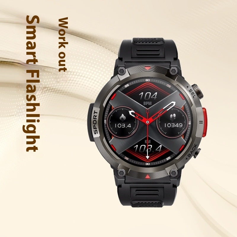 Kenike Fashion HD Bluetooth calling smart watch black front view