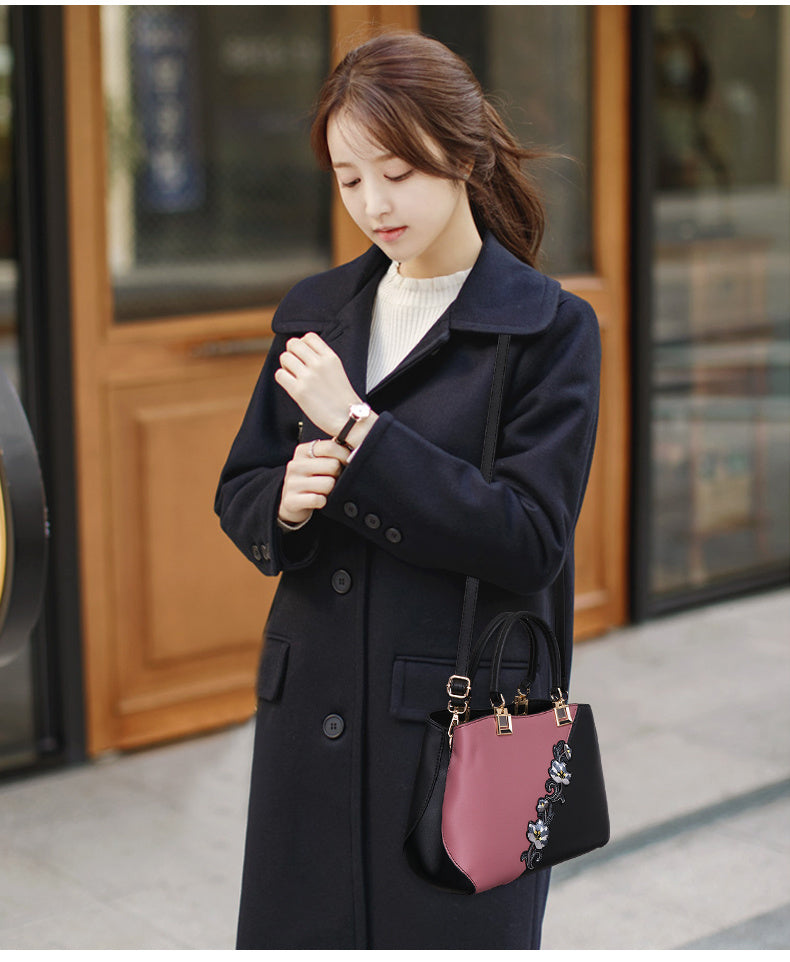 Kenike spliced colour crossbody bag side profile