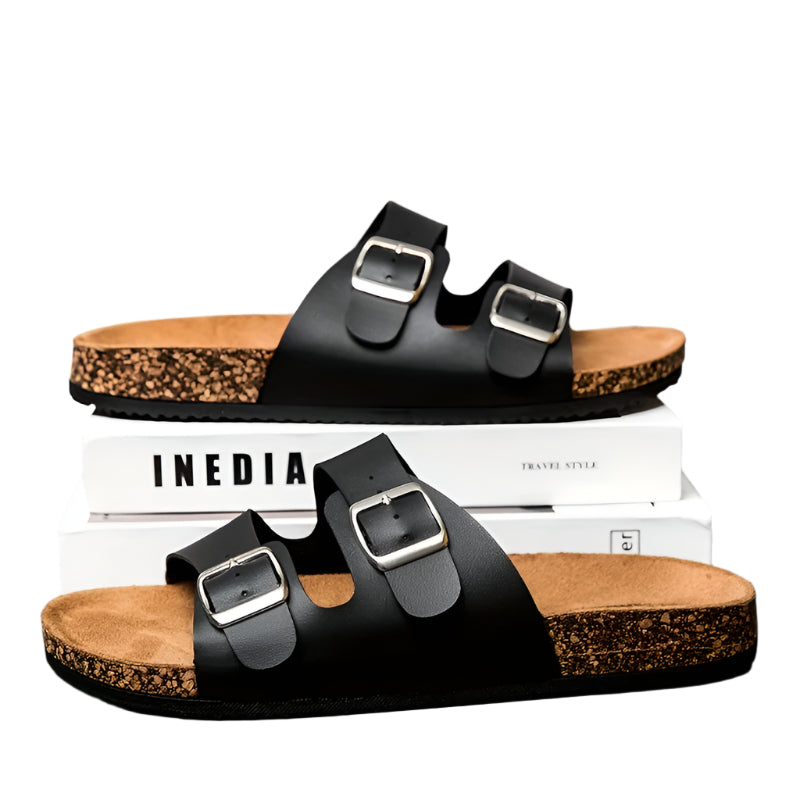 Kenike black unisex slip-on open-toe lightweight sandals variant