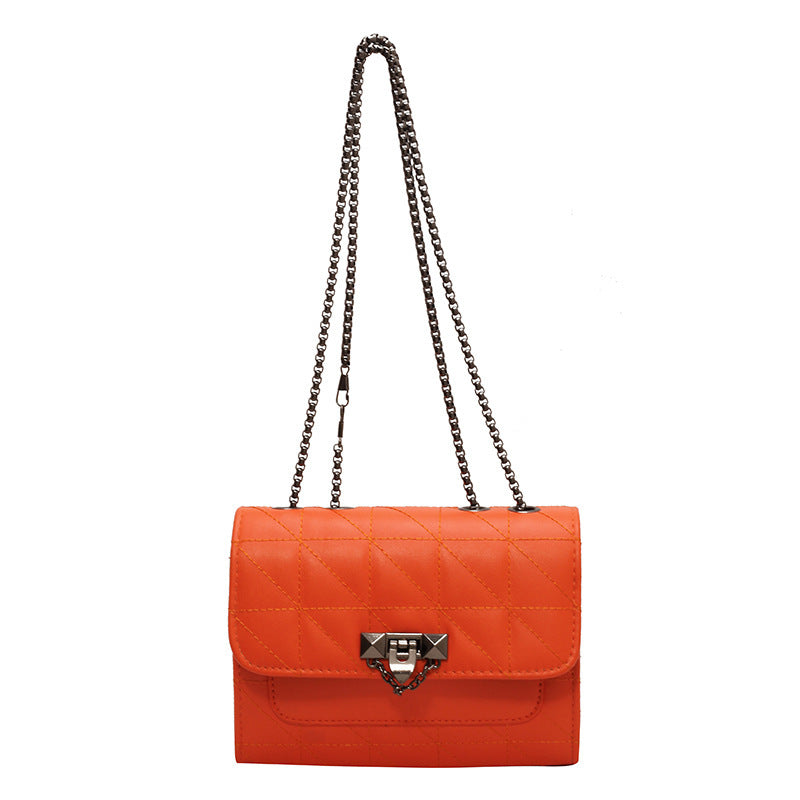 Kenike orange chain lock shoulder messenger bag variant