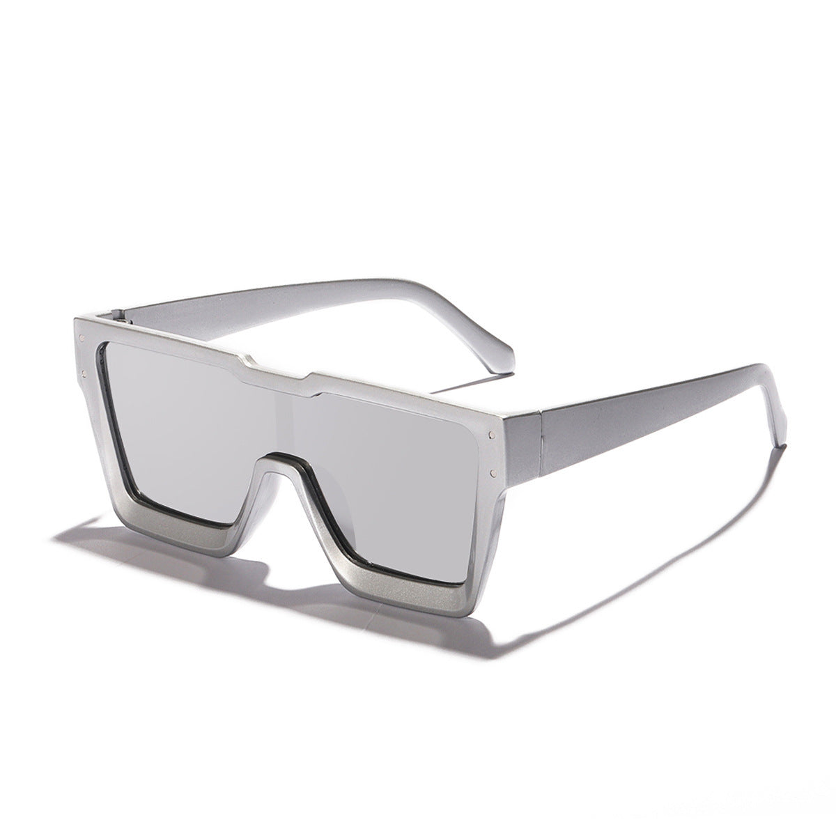 Kenike silver frame white mercury one-piece lens sunglasses variant
