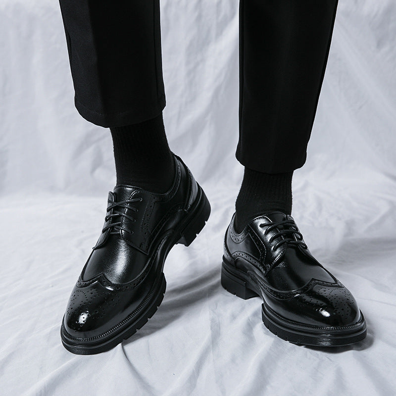 Kenike brown brogue business leather shoes variant