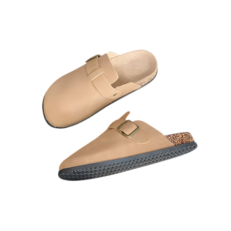 Kenike women's fleece lined slip-on cork style shoes front view