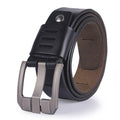 Kenike men's black cowhide leather jeans belt variant