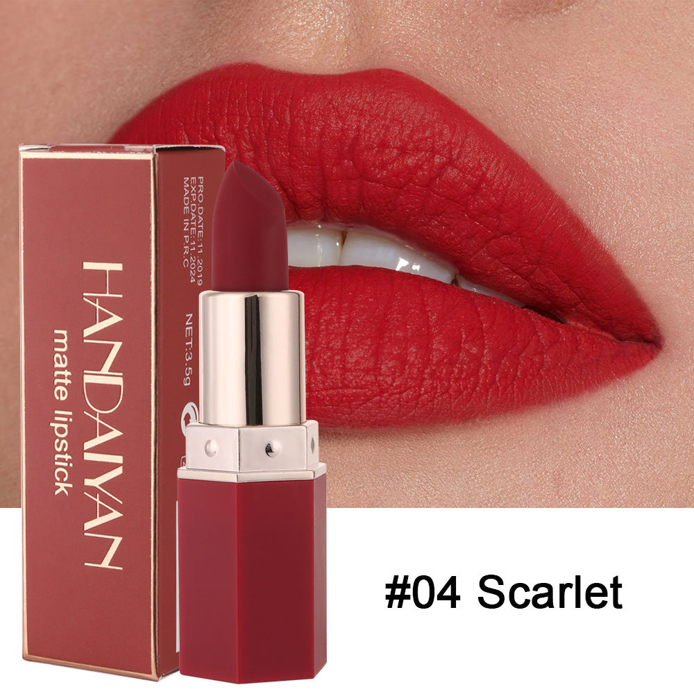 Matte waterproof lipstick colour range detail