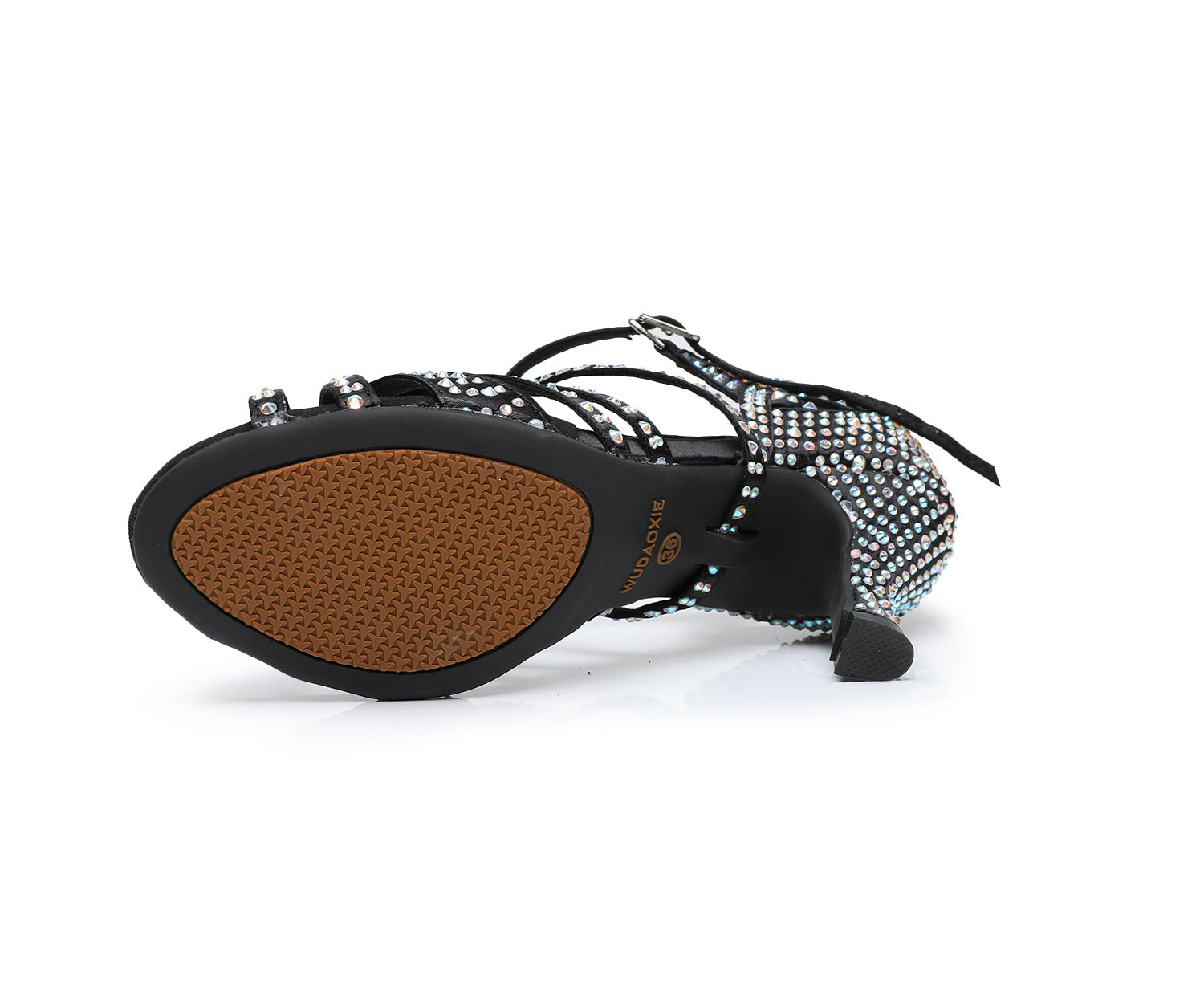 Kenike diamond Latin dance shoes heel detail