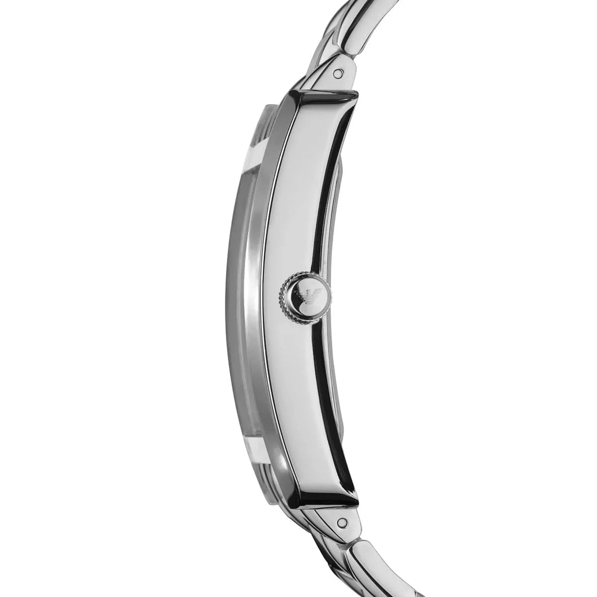 Emporio Armani AR0145 silver strap watch side view