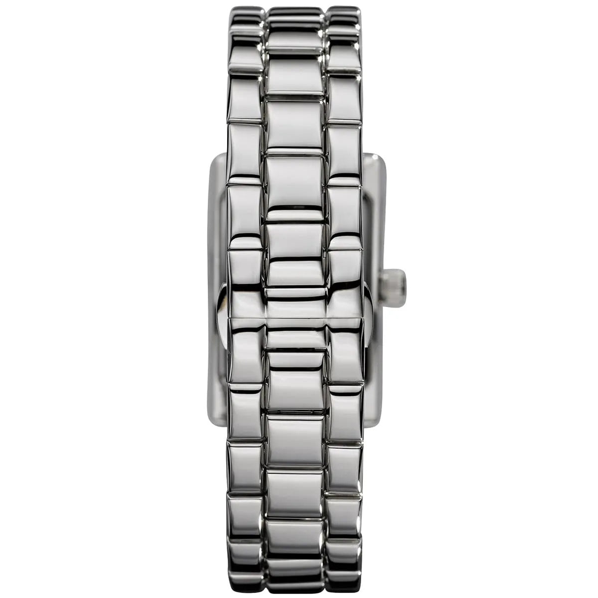 Emporio Armani AR0157 watch back case view with silver bracelet