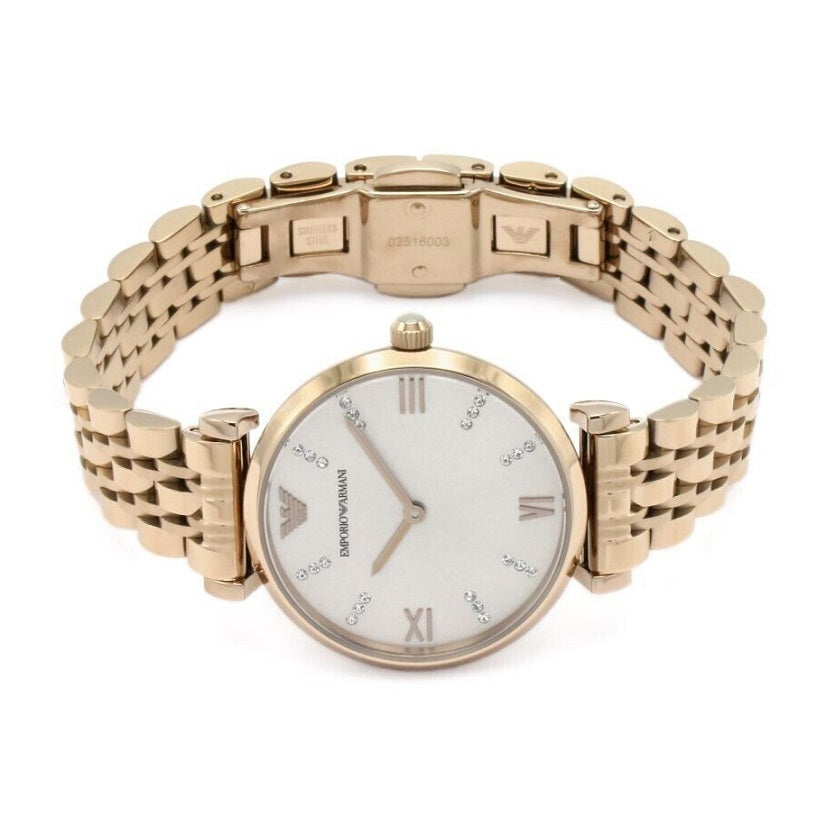 Emporio Armani AR11059 women’s watch with rose gold bracelet and rose dial