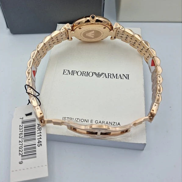 Emporio Armani AR11145 rose gold watch side profile